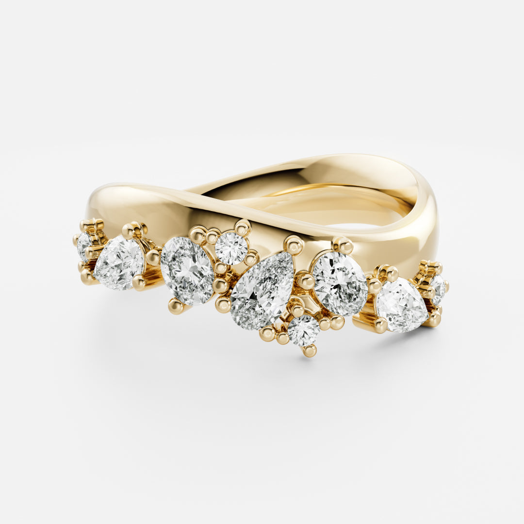 0.25 TCW Round Shaped Half Eternity Lab Grown Diamond Wedding Band